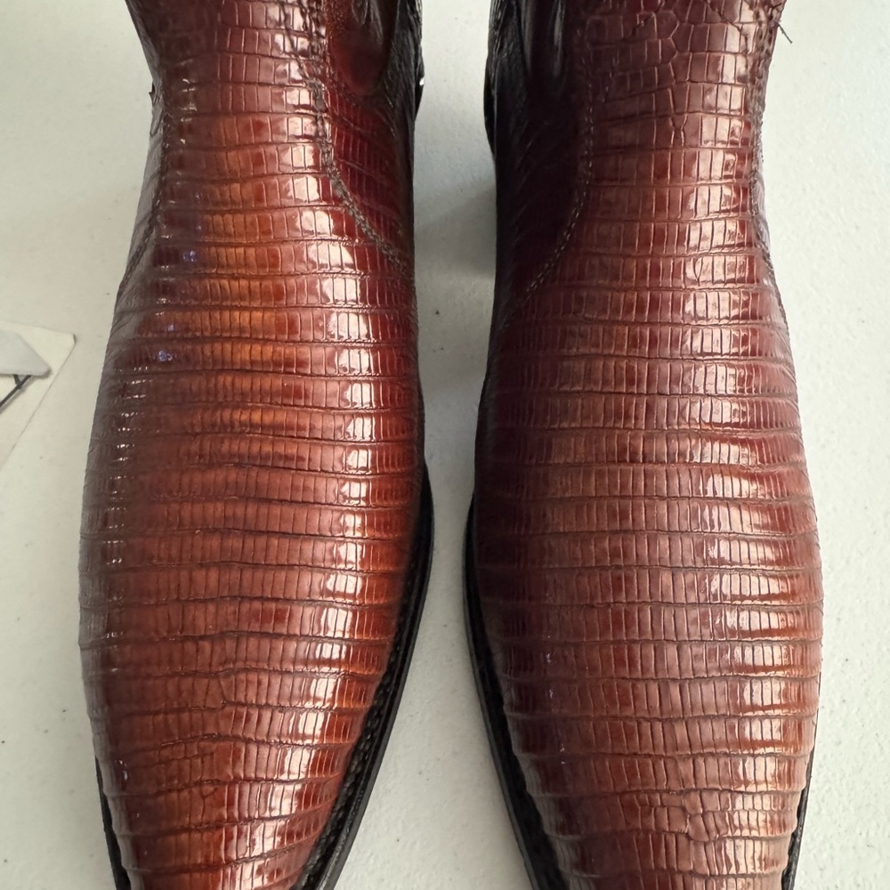 Dan Post Brown Cowboy Western Boots Textured Leather